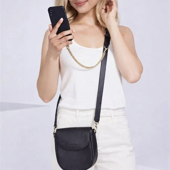 Bandolier shay black gold convertible crossbody bag & multi wear straps leather - Picture 7 of 7